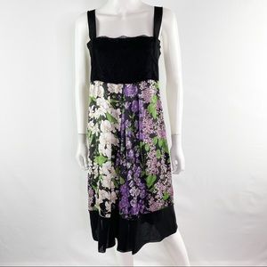 NEW Blugirl Folies Size 12 Sleeveless Black Lace Floral Trapeze Sun Dress